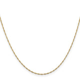 Nespoli Jewelers 14k Yellow Gold 16 Inch 1mm Sparkle Singapore Chain with Spring Ring Clasp