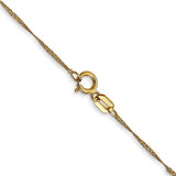 Nespoli Jewelers 14K Yellow Gold 18 Inch 1mm Sparkle Singapore Chain with Spring Ring Clasp