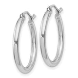 Sterling Silver & Rhodium Plated 2mm Hoop Earrings