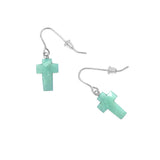 Stone Hewn Cross Earrings