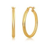 Nespoli Classics Gold Plated Sterling Silver Polished Hoop Earrings