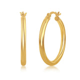 Nespoli Classics Gold Plated Sterling Silver Polished Hoop Earrings