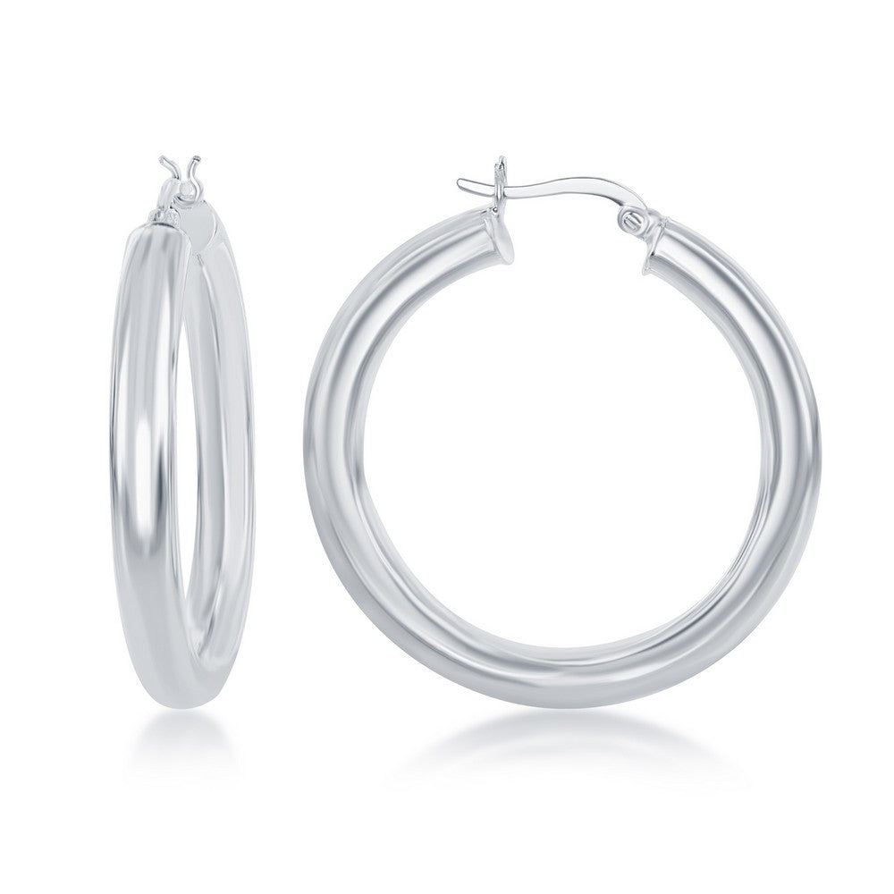 Nespoli Classics Sterling Silver Polished Hoop Earrings