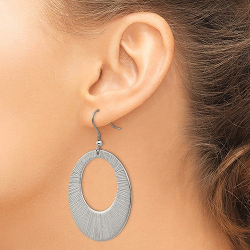 Nespoli Classics Textured Crescent Circle Drop Earrings