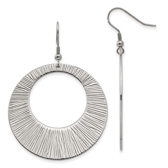 Nespoli Classics Textured Crescent Circle Drop Earrings