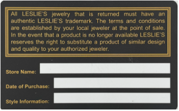 Leslie LIfetime Warranty