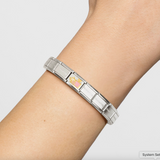 Nomination Perfume with Flower Charm in Stainless Steel with Enamel & 18k Gold