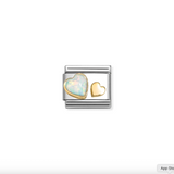 Nomination White Opal Heart in Stainless Steel & 18k Gold