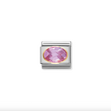 Nomination Pink Cubic Zirconia Charm in Stainless Steel with 18k Gold