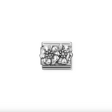 Nomination Silver Double Flower Charm Stainless Steel & 925 Sterling Silver