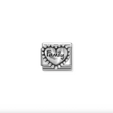 Nomination Family Heart Charm Stainless Steel & 925 Sterling Silver