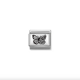 Nomination Engraved Butterfly Charm in Stainless Steel & 925 Sterling Silver