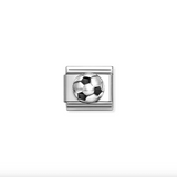 Nomination Soccer Ball Charm in Stainless Steel Enamel & 925 Sterling Silver