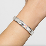 Nomination Double Link Sister with Flower Charm in Stainless Steel, 925 Silver & CZ