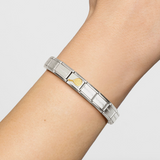 Nomination Tennis Racket Charm in Stainless Steel with 18k Gold