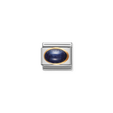 Nomination Sapphire September Oval Charm in Stainless Steel with 18k Gold