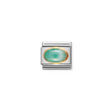 Nomination Emerald May Oval Charm in Stainless Steel with 18k Gold