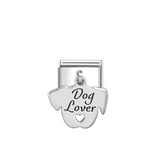 Nomination Dog Lover Engraved Charm in Stainless Steel & 925 Sterling Silver