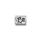 Nomination Music Notes Charm in Stainless Steel & 925 Sterling Silver