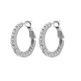 In and Out CZ Round Hoop Earrings