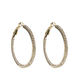 In and Out Single Line CZ Hoop Earrings