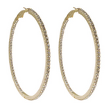 In and Out Crystal Line Round Hoop Earrings