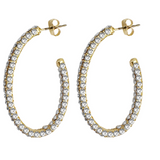 Crystal Oval Hoop Earrings
