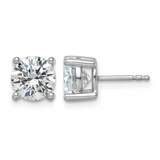 Pair of diamond stud earrings on a white background