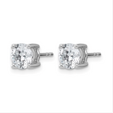 14k White Gold 2.00ct Round F VS2 Lab Grown Diamond Stud Earrings