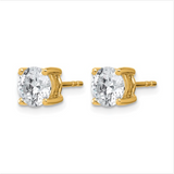 14k Yellow Gold 2.00ct Round F VS2 Lab Grown Diamond Stud Earrings