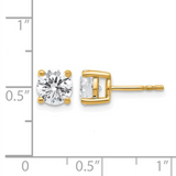 14k Yellow Gold 2.00ct Round F VS2 Lab Grown Diamond Stud Earrings