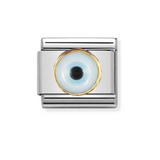 Nomination Composable Classic Greek Eye In Stainless Steel With 18k Gold Greek Eye