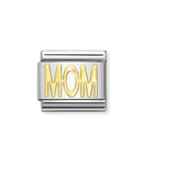 Nomination Composable Classic Writings In Stainless Steel With 18k Gold Mom
