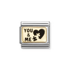 NominationComposable Classic Plates (ic) In Steel And 18k Gold You & Me Puzzle