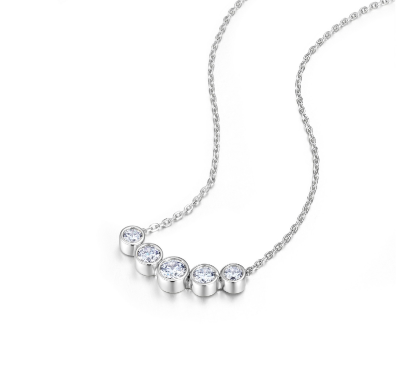 Nespoli's Silver Olive Bezel Necklace