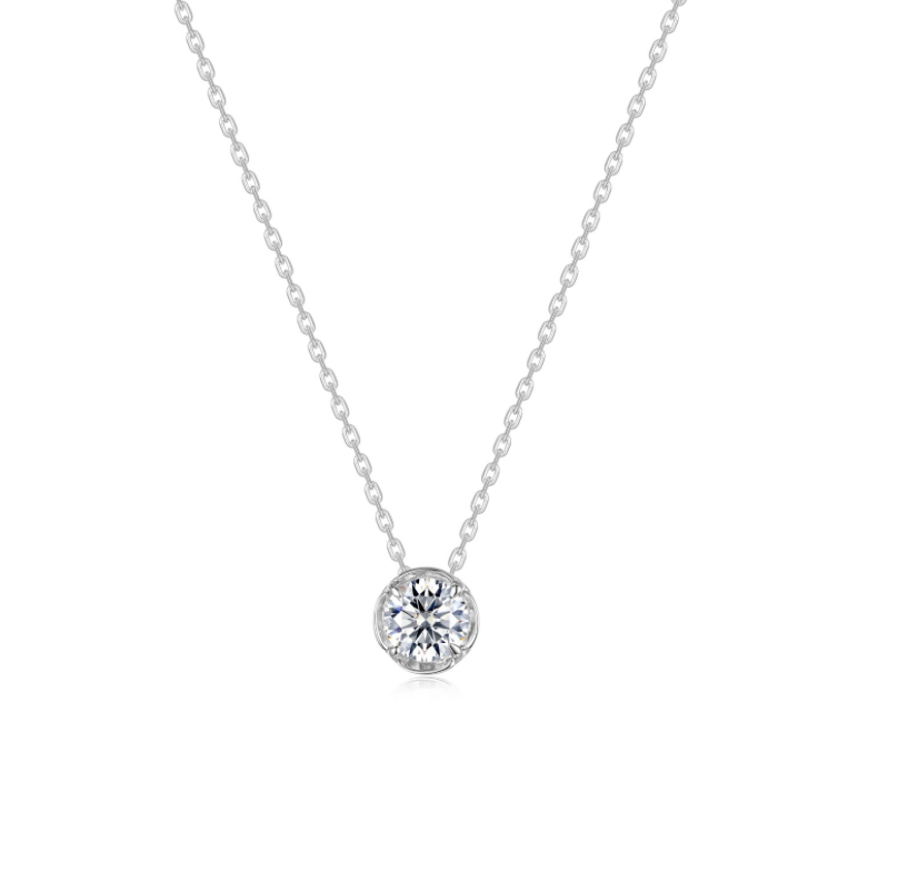 Nespoli's Silver Blossom Cradle Solitaire Necklace