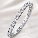Close-up of Lafonn flexible tennis bracelet with Lassaire simulated diamonds