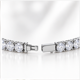 Clasp detail of Lafonn sterling silver flexible tennis bracelet