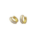 Cubic Zirconia Hoop Earrings Gold