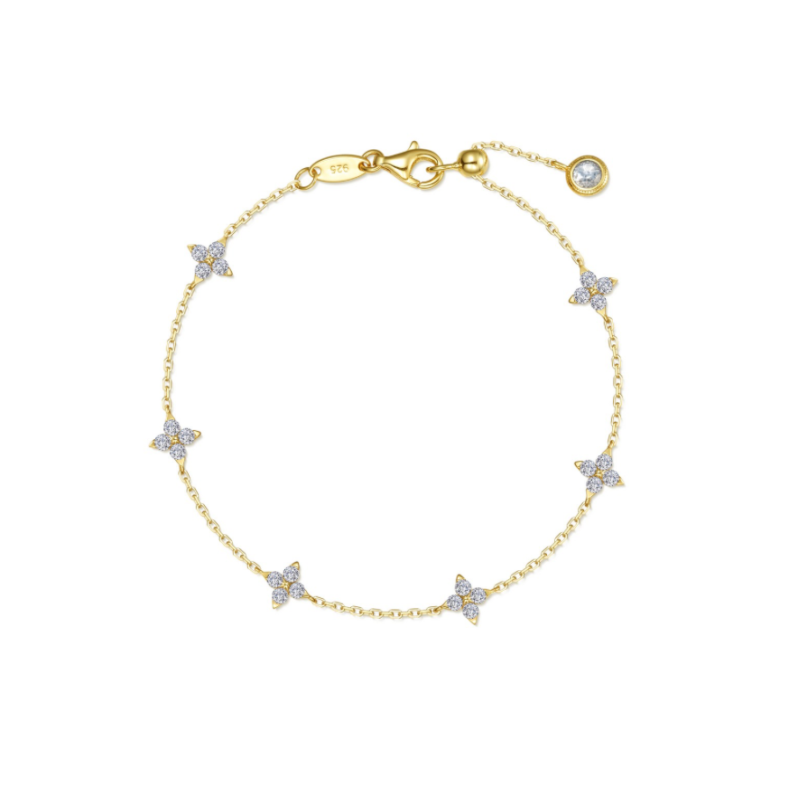 Nespoli's Gold Trillium Station Bracelet