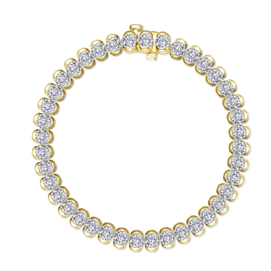 Nespoli's Gold 8 CTW Aria Half Bezel Tennis Bracelet