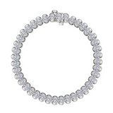 Nespoli's Silver 8 CTW Aria Half Bezel Tennis Bracelet