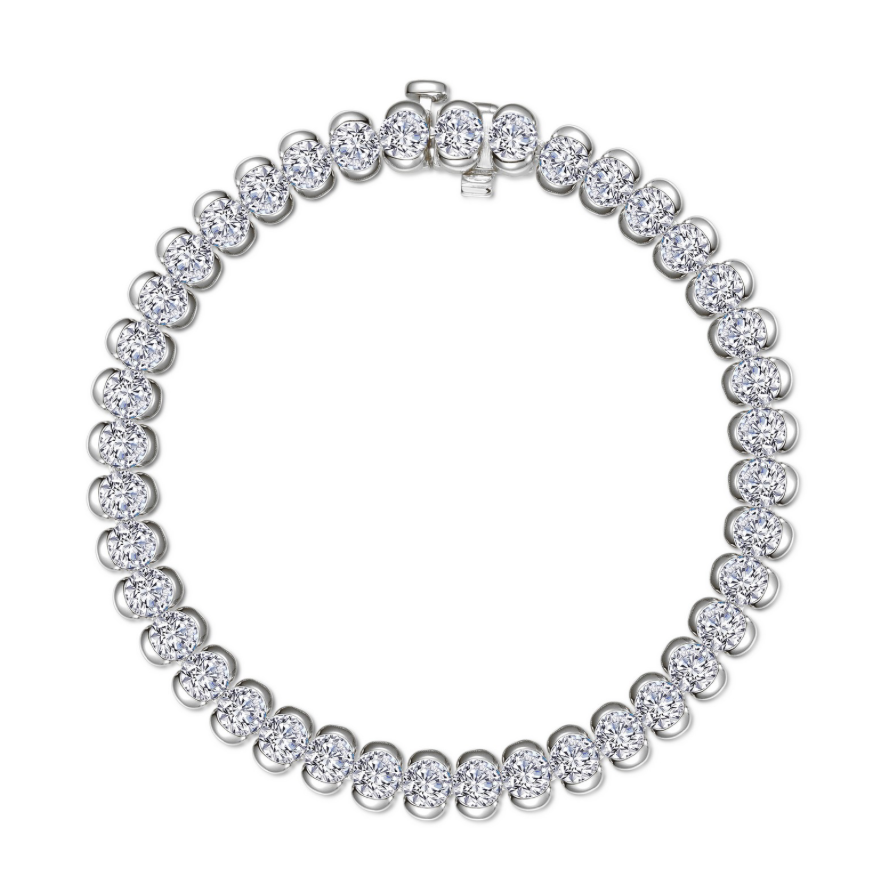 Nespoli's Silver 8 CTW Aria Half Bezel Tennis Bracelet