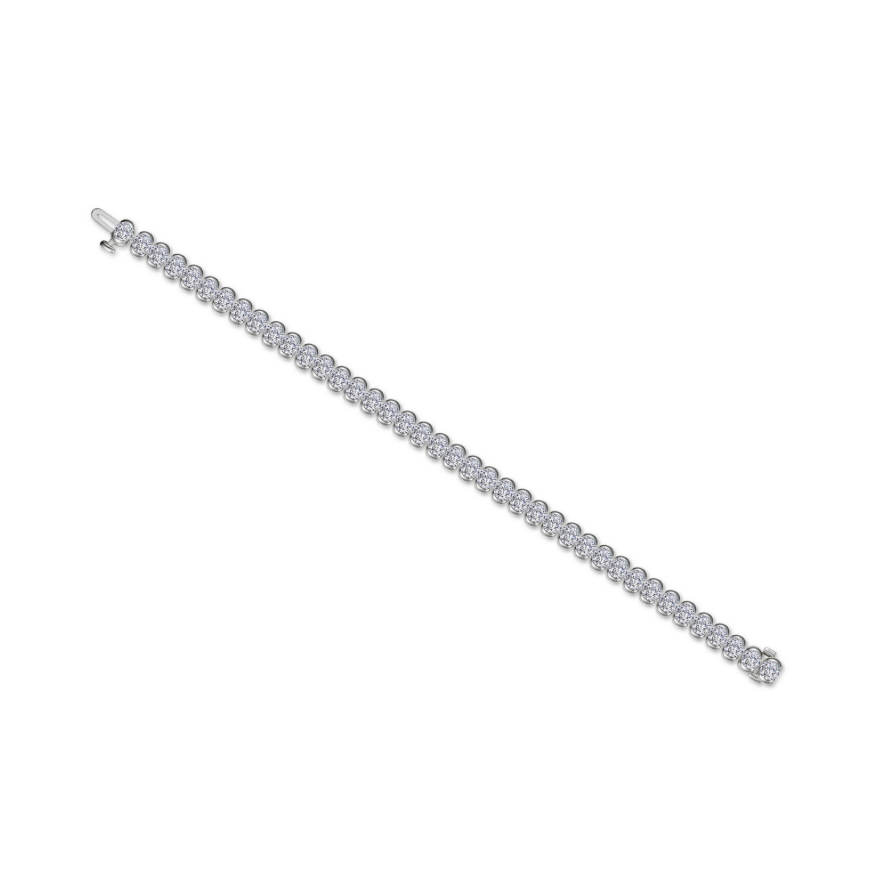 Nespoli's Silver 8 CTW Aria Half Bezel Tennis Bracelet