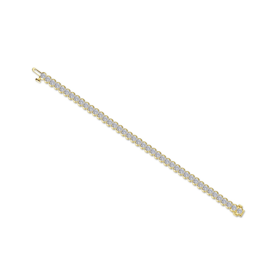 Nespoli's Gold 7.5 CTW Aria Half Bezel Tennis Bracelet 
