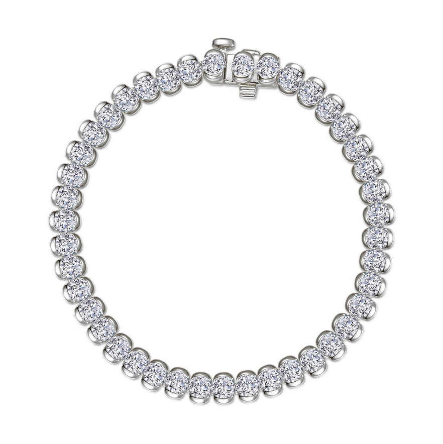 Nespoli's Silver 7.5 CTW Aria Half Bezel Tennis Bracelet 