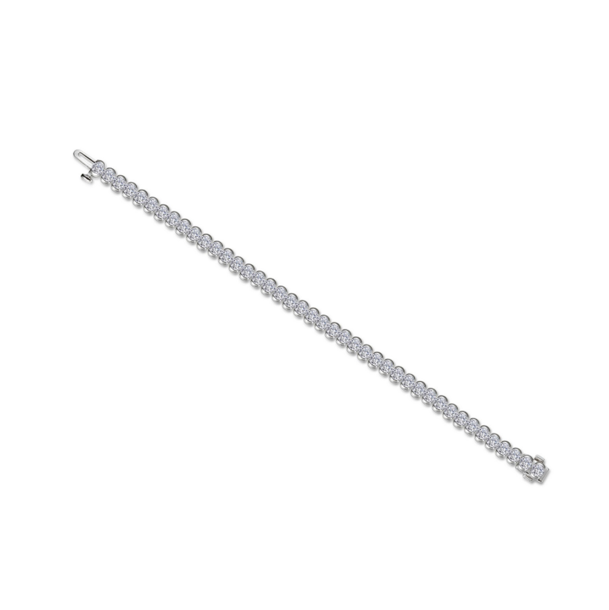 Nespoli's Silver 7.5 CTW Aria Half Bezel Tennis Bracelet 