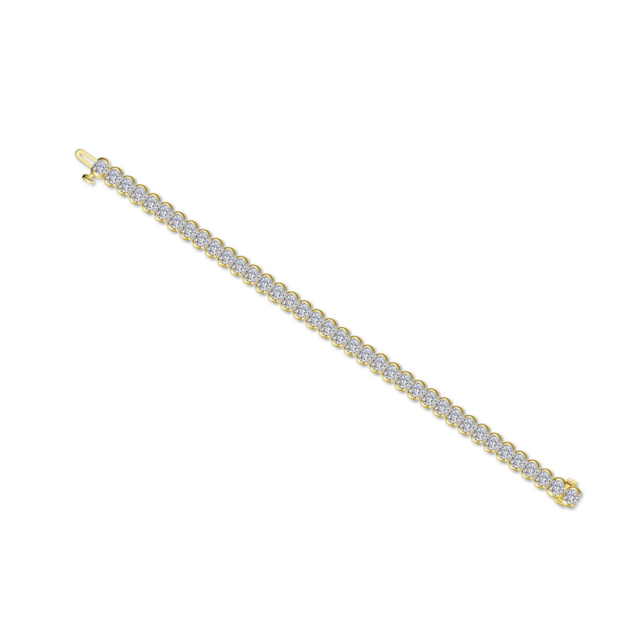 Nespoli's Gold 9.5 CTW Aria Half Bezel Tennis Bracelet 