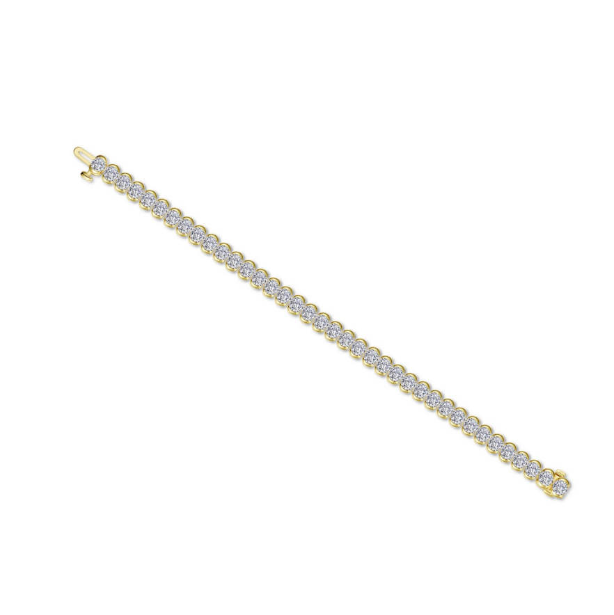 Nespoli's Gold 9.5 CTW Aria Half Bezel Tennis Bracelet 