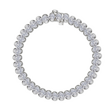 Nespoli's Silver 9.5 CTW Aria Half Bezel Tennis Bracelet 